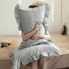 48x74cm Washed Cotton Pillowcase Home Bedding Super Soft Ruffled Pillow Cover With Envelope Closure Pillow Cases Home Decor