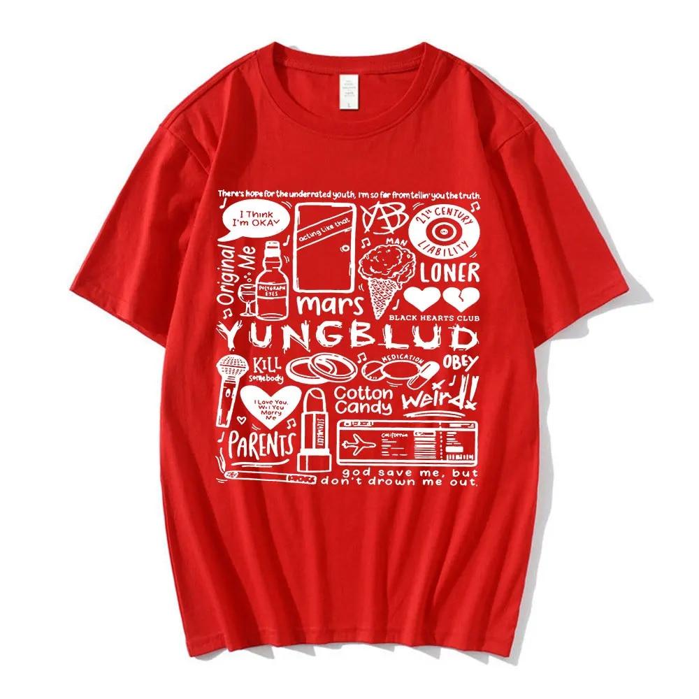 Tričko s potiskem Yungblud Unisex WoUnisex Oversize Tričko s krátkým rukávem Tričko s krátkým rukávem Hip-hopové tričko Grafika Unisex trička Streetwear