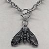 Gothic Punk Death Moth Toggle Choker - Witchcraft Alternative Metal Head Unisex Jewelry Accessories