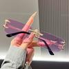 Frameless Cut Edge Sunglasses For Women European And American Sunglasses For Men Retro Personalized Sunscreen Glasses