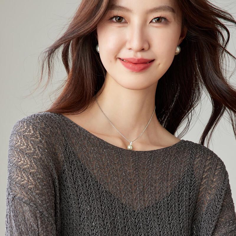 Women's Sheer Hollow-out Knit Pullover Top