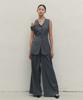 Make A Toast V-Neck Asymmetrical Halter Neck Vest Dark Gray Mbdfto001Dg