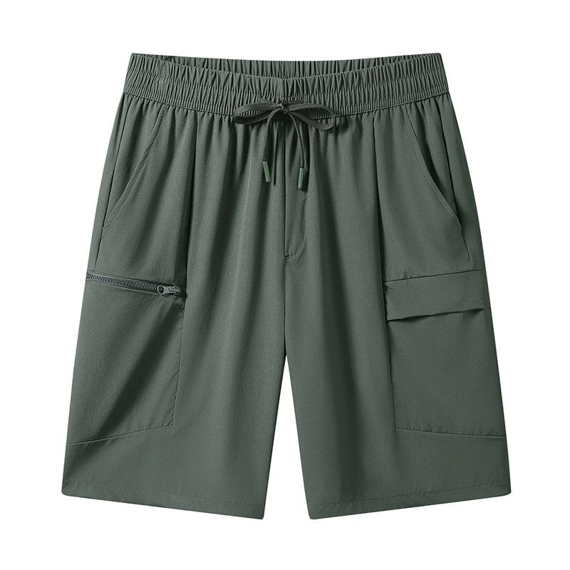 Pracovní kraťasy z ledového hedvábí pro muže na léto, tenký střih, velká velikost, volné, rychleschnoucí, ležérní tříčtvrteční kalhoty, pánské svrchní oblečení, sportovní kraťasy