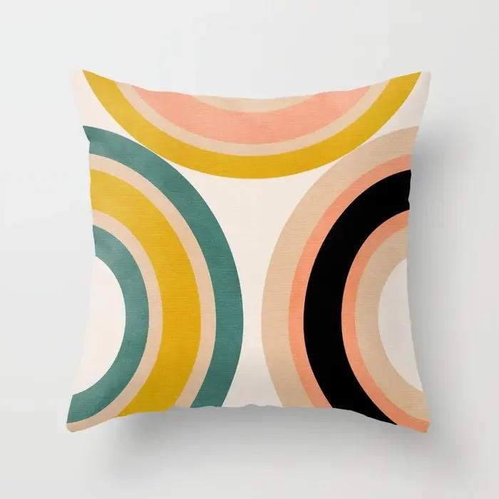 Home Decor Colorful Abstract Patterns Pillow Covers Pattern Cushion Cover Suitable for Sofa Bedroom Car Pillow Cover