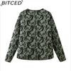 BITCED Women's Winter Plus Size Fashionable Oversized Animal Print Cotton Coat