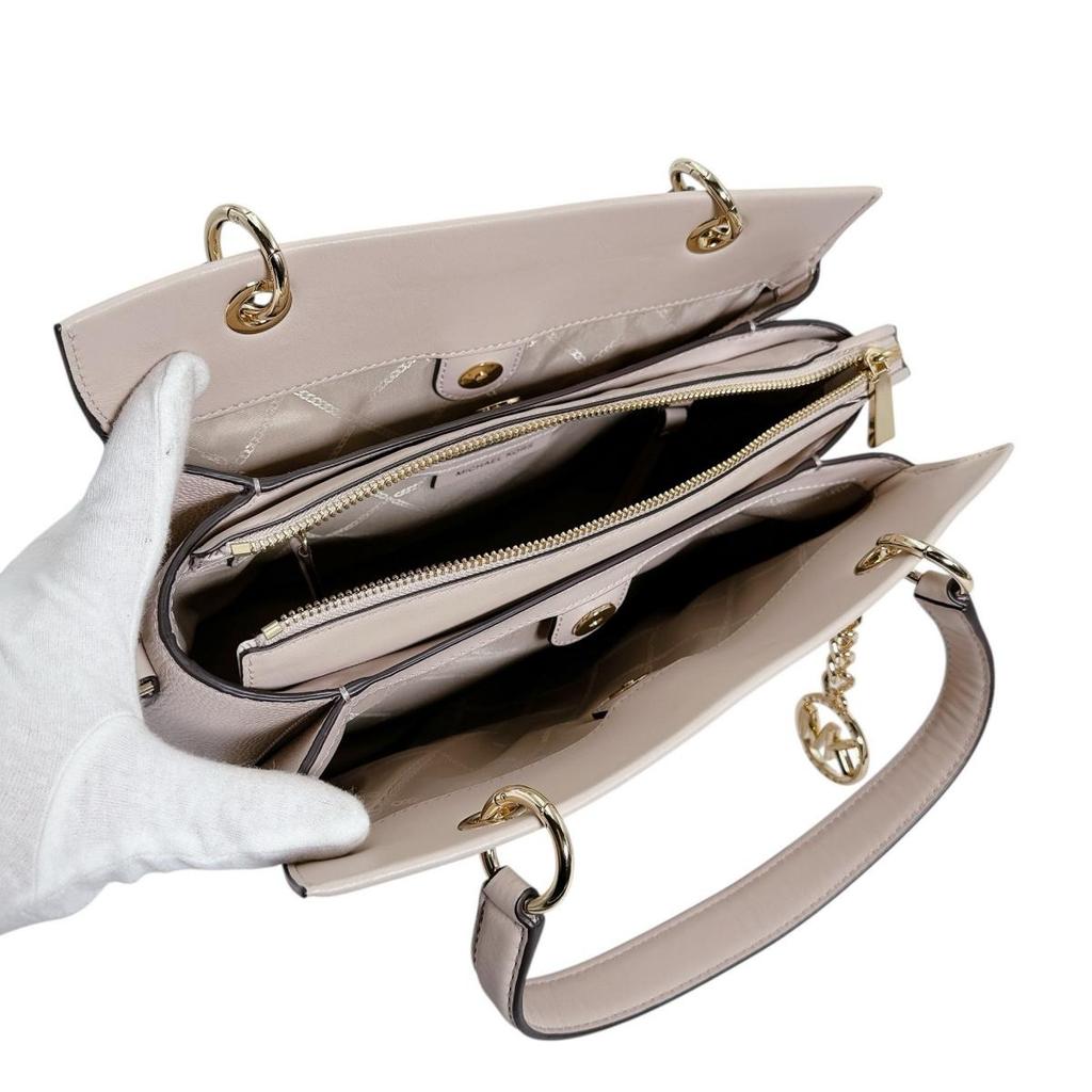 Michael Kors Shoulder Bag Handbag Cowhide Pink Beige Women Used