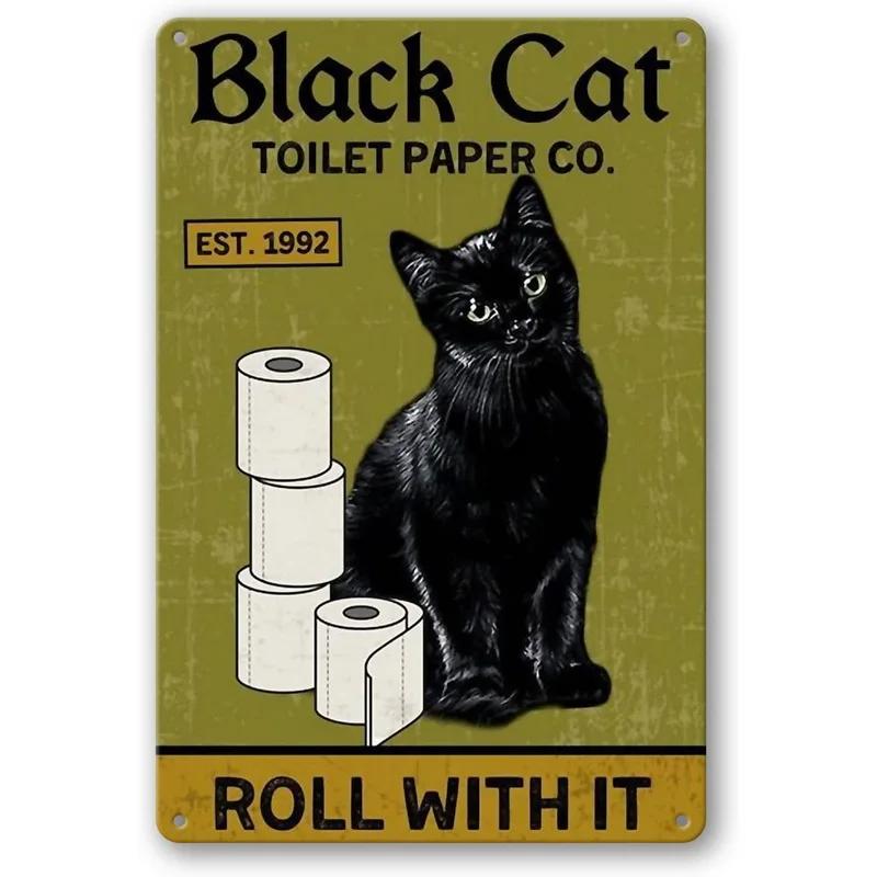 Vintage Cats Metal Tin Signs Bossy Kitty Feed Me Now Wall Posters Decoration for Garden Garage Home Cafe Living Room Club Bar