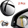 2pcs 360 Degree Adjustable Blind Spot Mirror Round Frame Wide Angle Mirror  Road Visibility