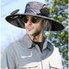 Dual Fan Solar Fan Hat 3 Speeds Fishing Bucket Hat Convenient Wide Brim Sun Cap  Hot Weather