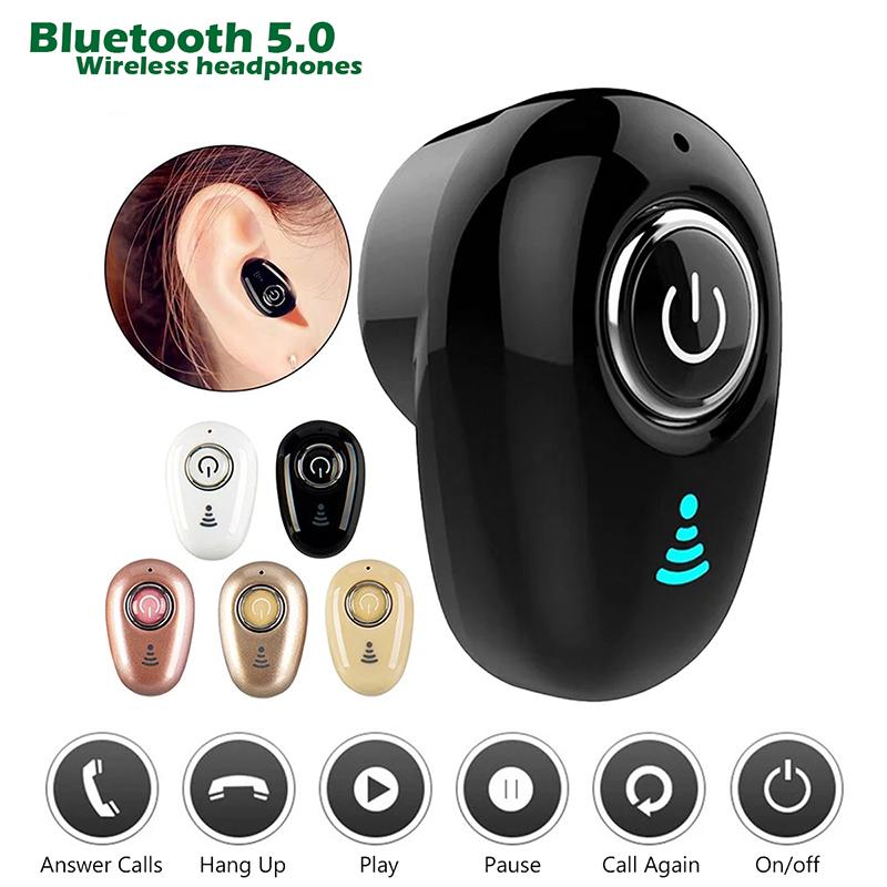Mini Bluetooth Headset Wireless Earphones Single Earband Microphone for IOS and Android Phones