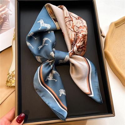 Siidsall naistele Luksuslik hidžaabist juuksepaelad ruudukujulised kaelarätid, naiste satiinist sall, lint, peapael, moemähised bandaan 