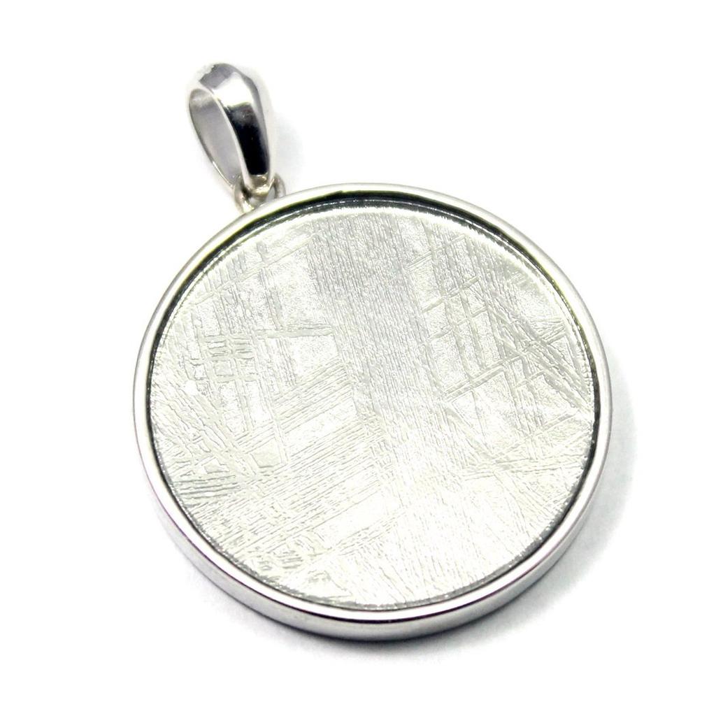[Carmelo Accessories] Lebensblume Göttliche Geometrie Gibeon-Meteorit Anhänger in Silber 925