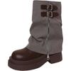 Retro British style thick-soled high-top Martin boots women's autumn and winter design sense fashion small man thin explosion short boots