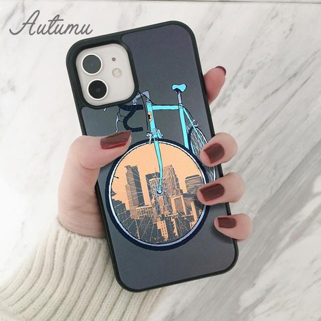 Bike Cycling Art Phone Case for iPhone 11 12 13 14 Pro Max Mini X XR XS SE 2020 5 6S 7 8 Plus Samsung Galaxy S21 S22 Cover Shell