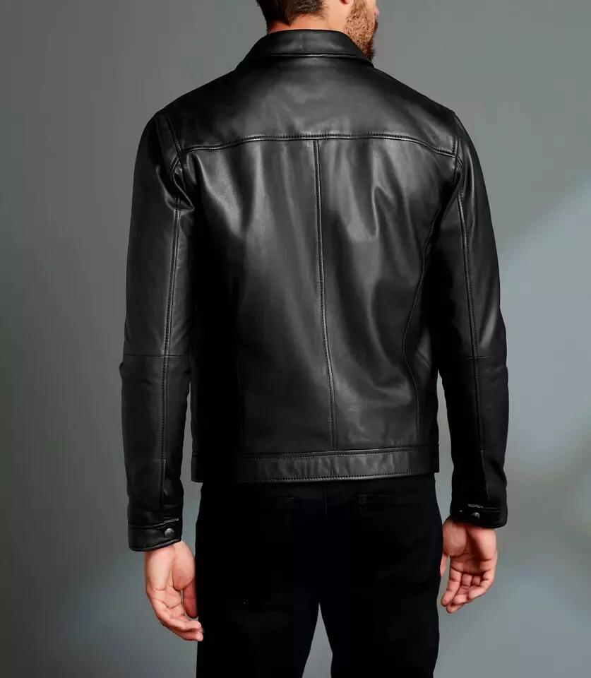 

100% натуральная ручная работа из кожи ягненка черная байкерская куртка элегантная новая мужская куртка M чёрный