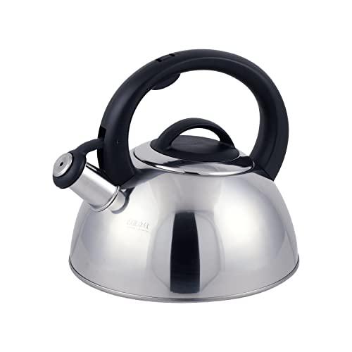 Pearl Metal HB-6020 Whistling Kettle, 2.5L, Induction Compatible, Stainless Steel, Easy Pouring