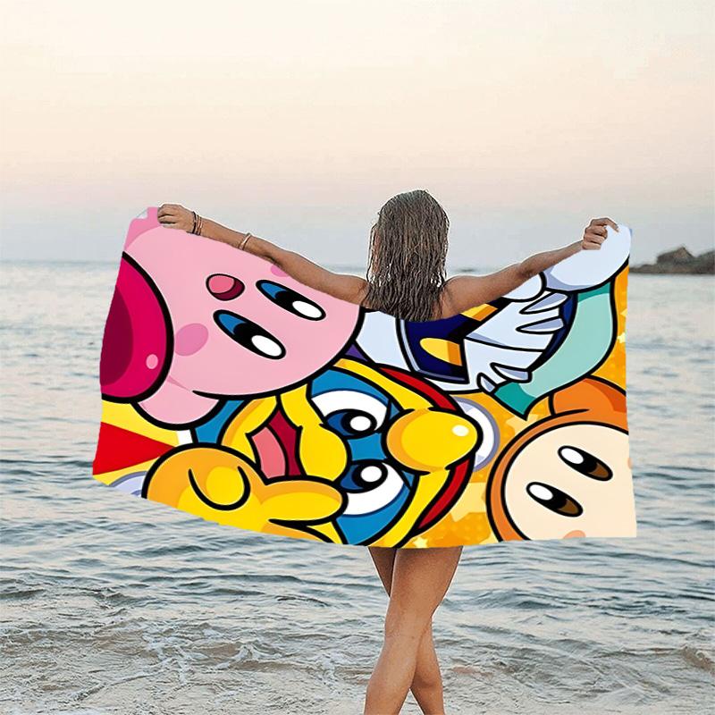 1pc Kirby2 Beach Towel, Beach and Seaside Swimming Pool Equipment, Fashion Pattern, Rectangular, Travel Essentials