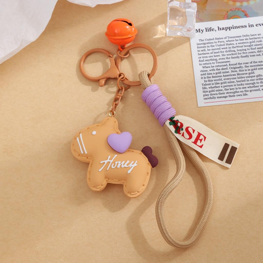 New Resin Love Pony Keychain Female Bag Pendant Car Keychain Bag Small Pendant