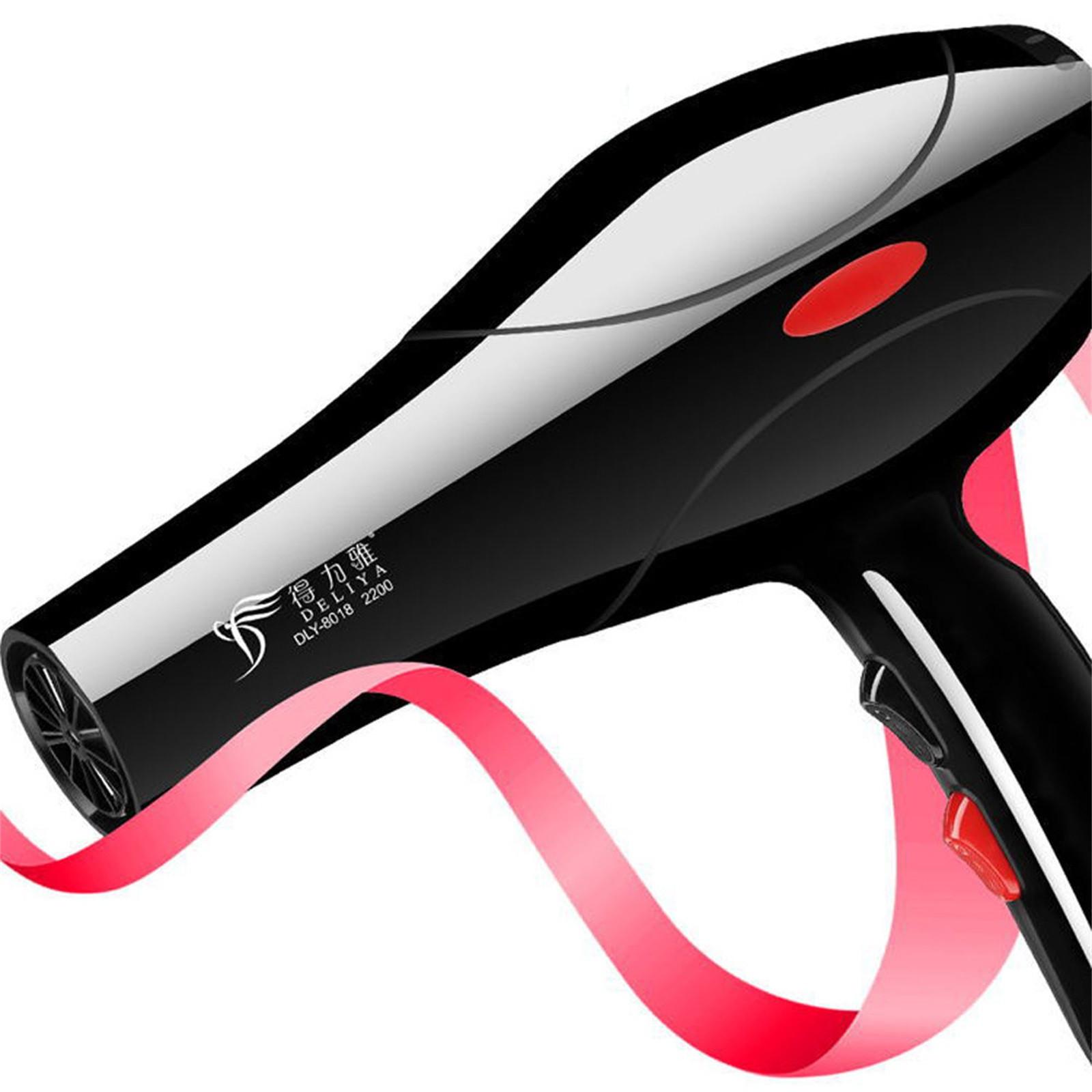 Wiwilys бытовой фен для волос 2200 Вт черный тепловой вентилятор сушилка для салона — фото 4