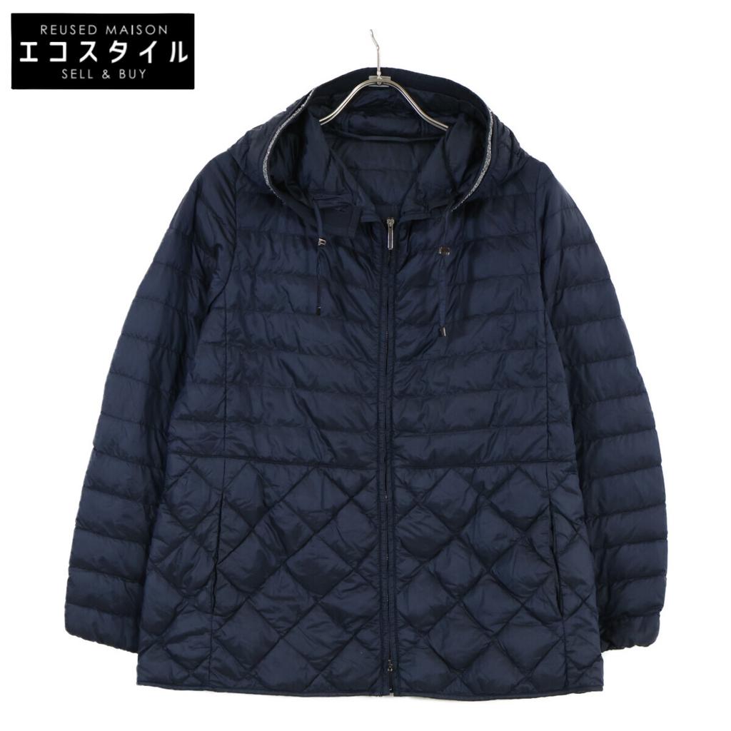 Max Mara Navy Nylon Quilted Down Jacket Jacket 38 NavyUsed
