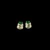 French Retro Premium Temperament Electroplating Green Zircon Stud Earrings Oval Medieval Earrings Jewelry Female Geometry