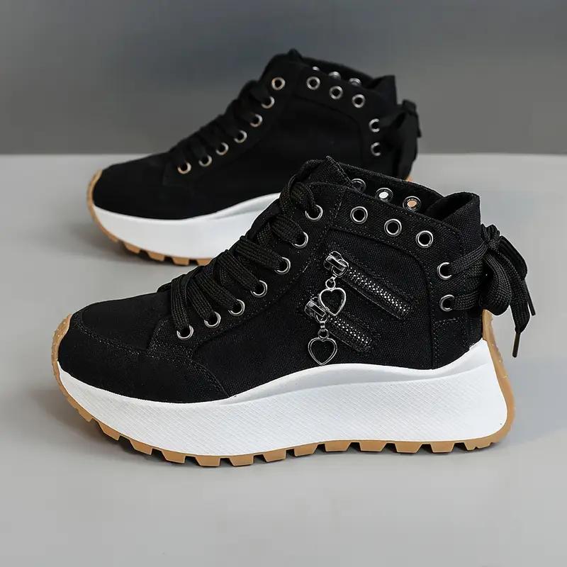 

Женская уличная повседневная спортивная обувь для скейтборда на весну и осень 2025 года, новая модная и универсальная, удобная обувь для женщин с увеличением роста 37 чёрный