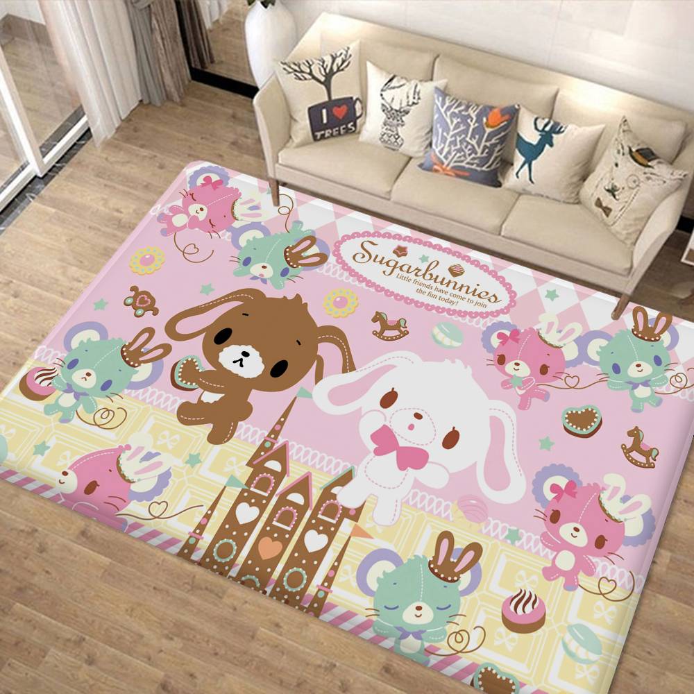 Japanese S-Sugarbunnies Room Mats Cheaper Anti-slip Modern Living Room Balcony Printed Welcome Rug