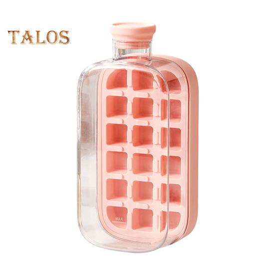 Bandeja de hielo con tapa, molde eficiente para hacer hielo en el congelador, fácil de liberar, sin contacto, para hacer cubitos de hielo, para bebidas, café y cócteles.