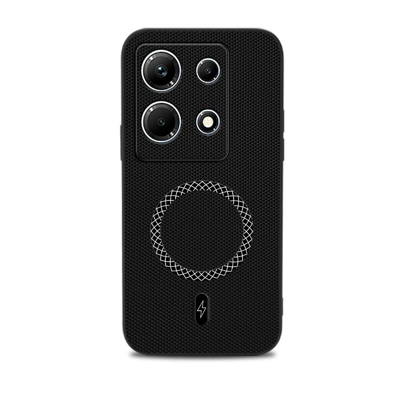 For Infinix Note 30 Lens Guard Magnetic Phone Case For Infinix Note 30 Slim Leather Texture Wireless Charging Protector Cover