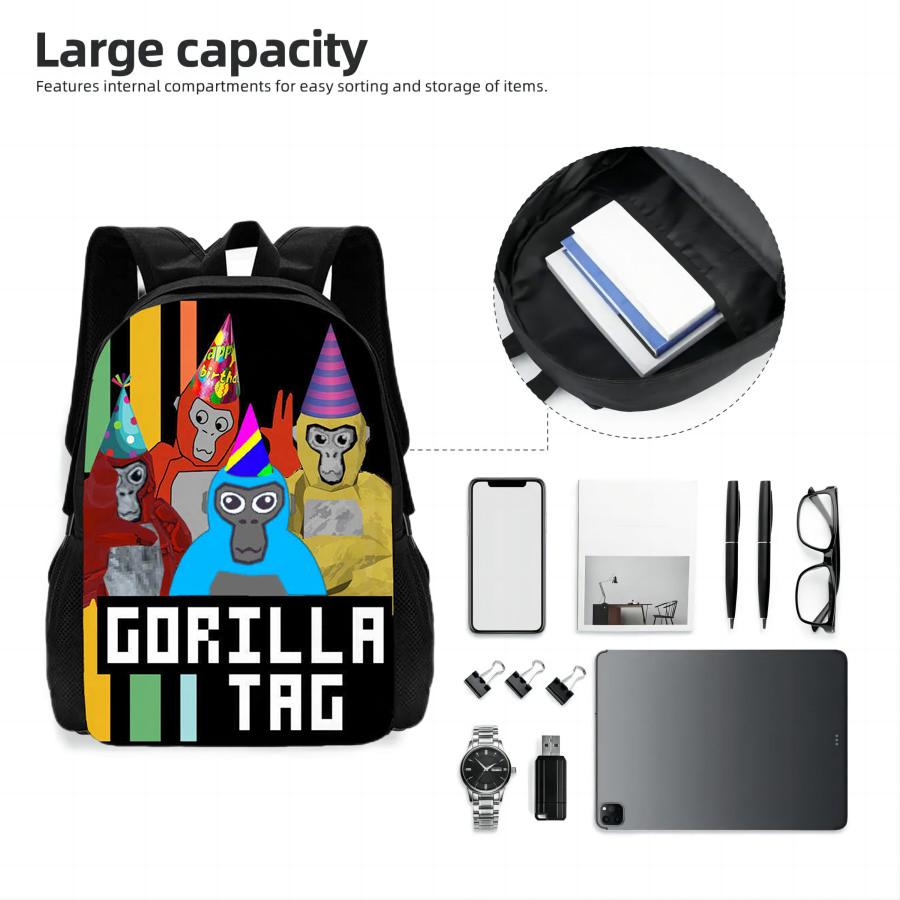 Gorilla Game Tag School школьные сумки для мальчиков и девочек большой емкости мультяшный — фото 3