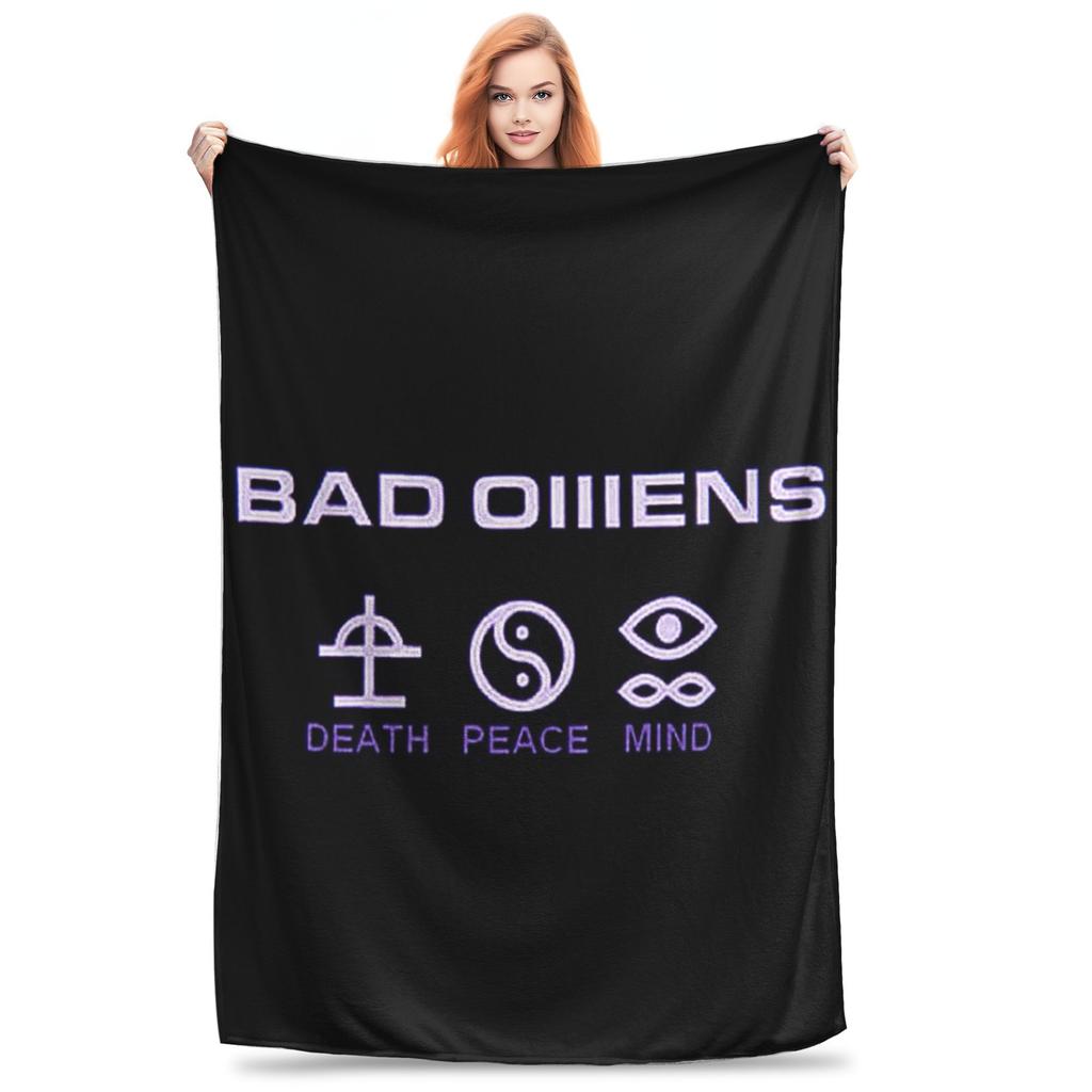 Bad Omens Logo Metalcore Merchandise Black Metal Blanket Flannel Sofa Throw Blanket for Couch Bedding Travel Throws Bedspread