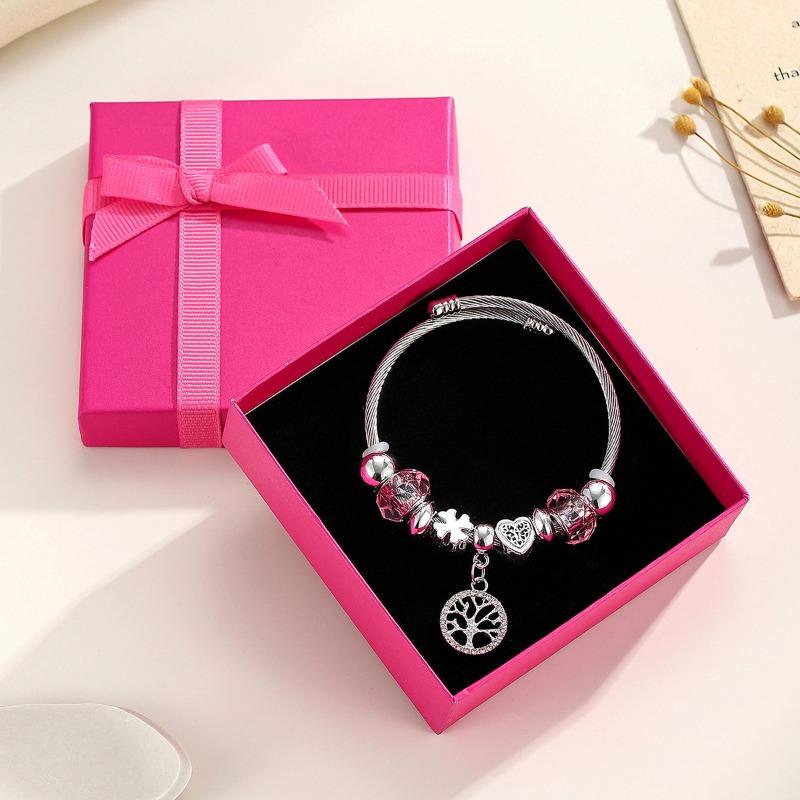 Panjia Stainless Steel Crown Beaded Bracelet Adjustable Bracelet Women's Fashion Jewelry Gift