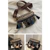 Weave Crossbody Bags Female Tassel Waist Bag Retro Leather Shoulder Packs