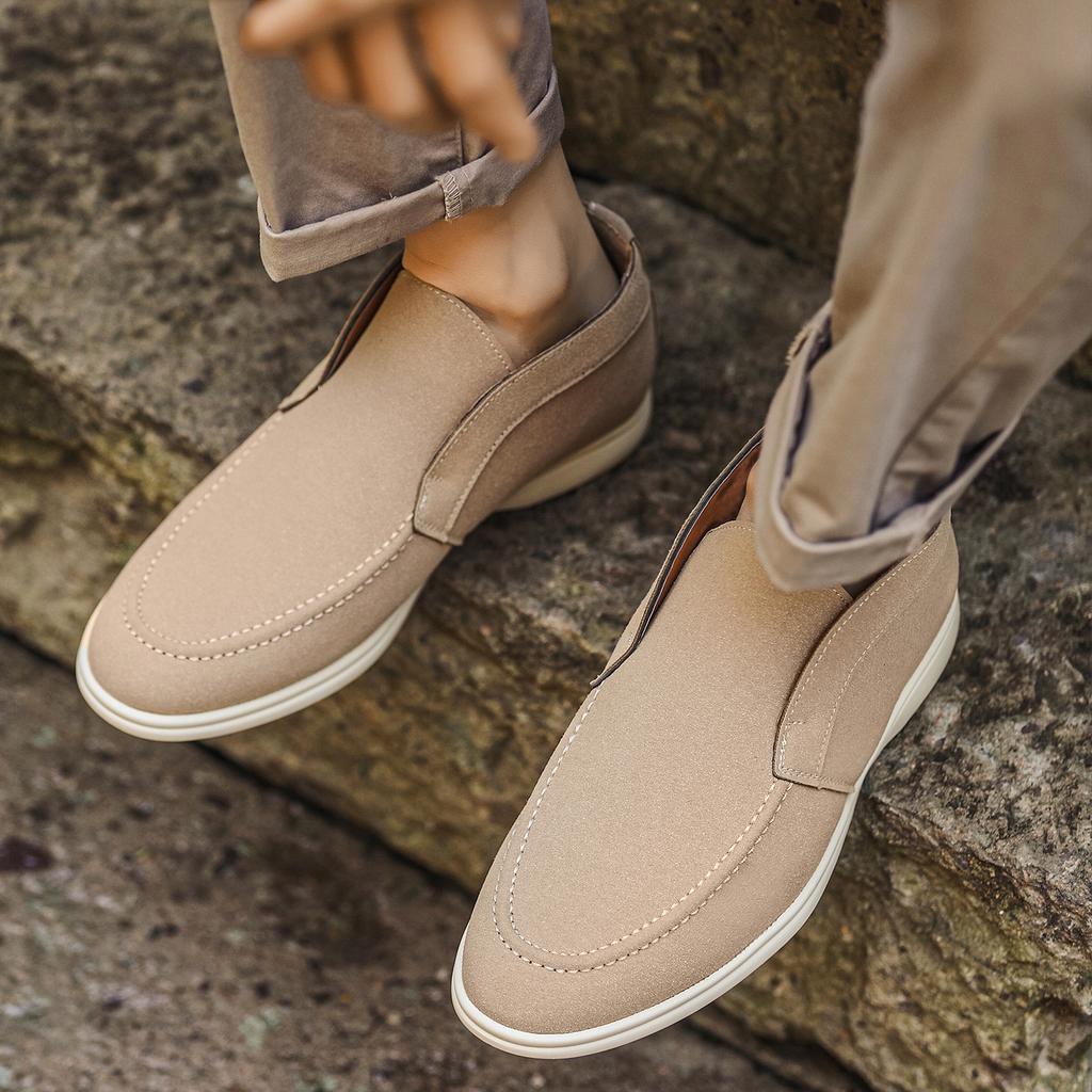 Men's Mid Rise Loafers Classic Round Toe Slip-On Boat Shoes Lightweight Comfortable Flat Sole Casual Deck Footwear Casual Wear