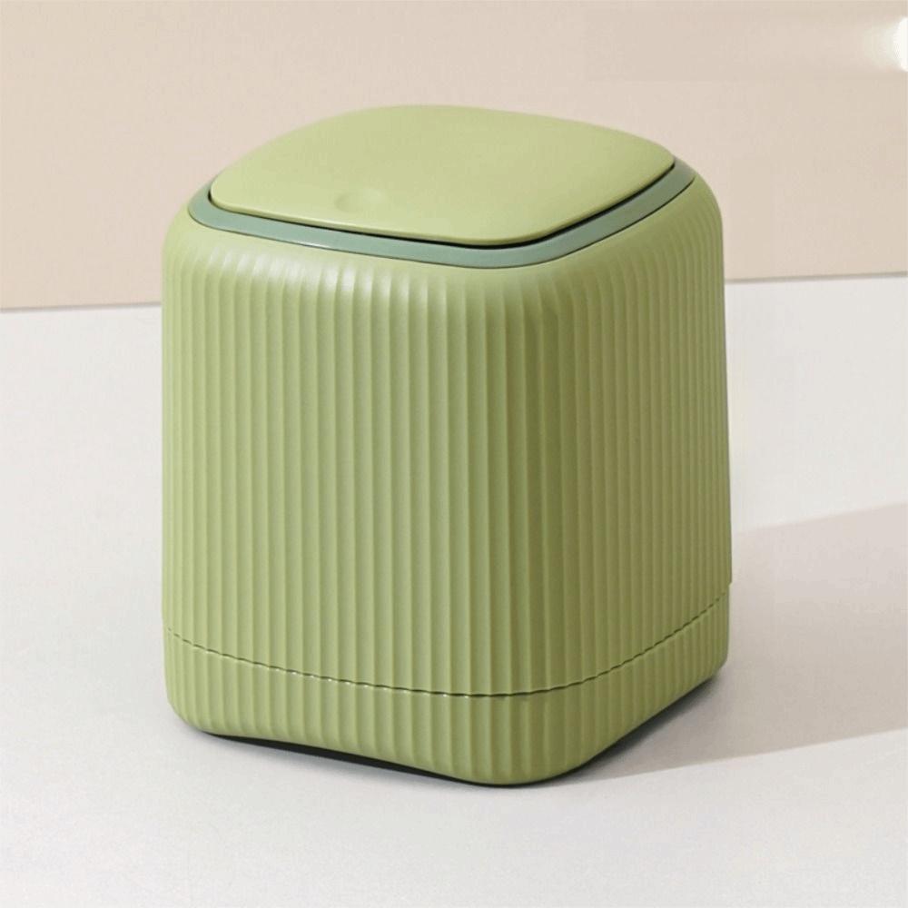 Non-slip Plastic Wastebasket Press Type Paper Waste Bin Creative Desktop Trash Can Bedroom