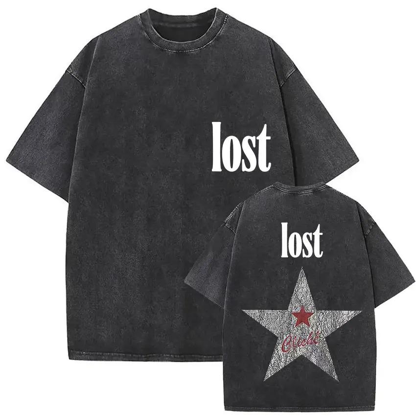 Rapper MGK Lost Americana Tour 2026 Tričká Machine Gun Kelly Vintage Prané Grafické Tričko Pánske Hip Hop Krátke Rukávy Tričko