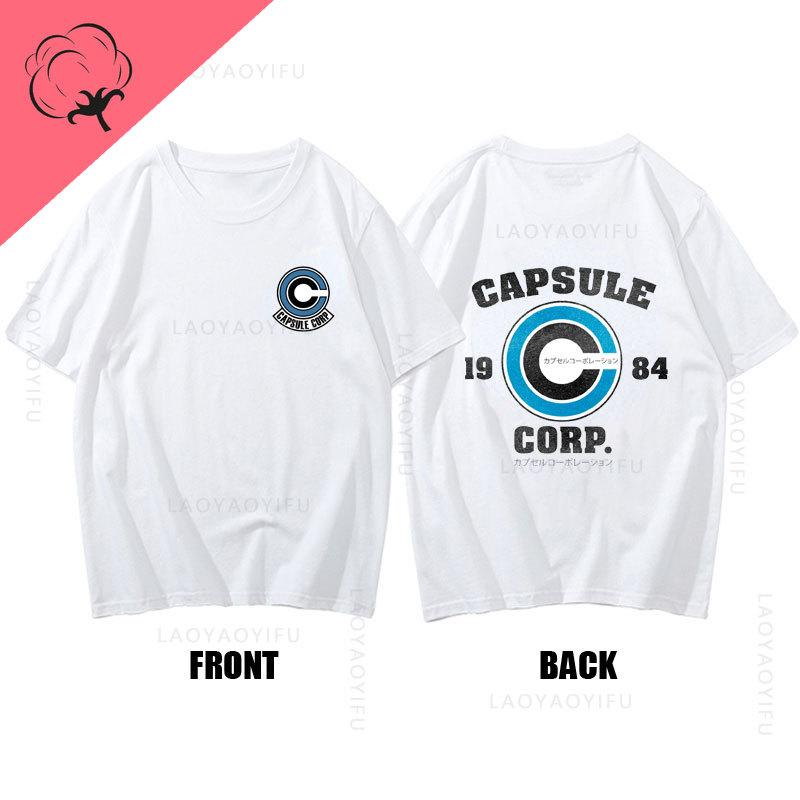 CAPSULE CORP Theme 100Cotton Men T Shirt Tops Japanese Anime Tshirts Harajuku Street Clothing Summer Casual Short Sleeve Tees