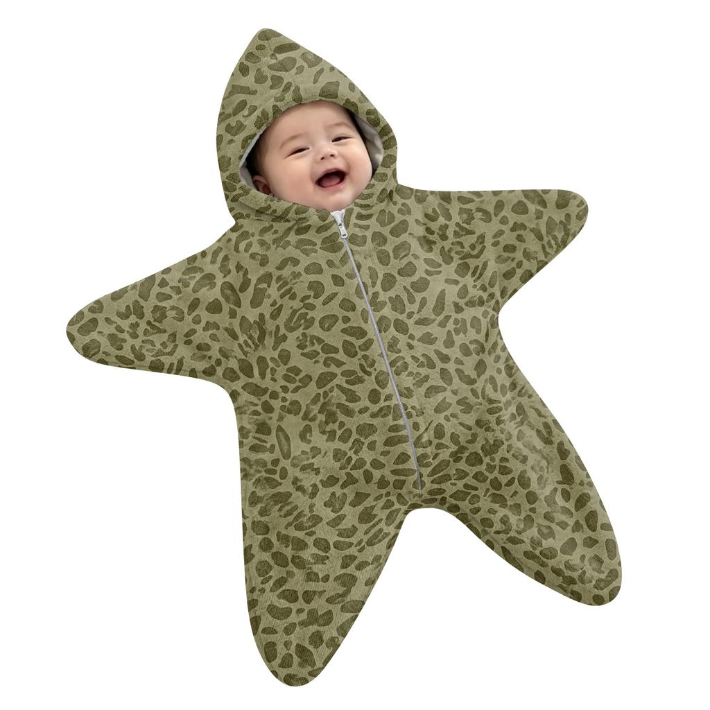Infant Flannel Swaddle Blanket with Leopard and Polka Dot Print and, Sleep Sack Wrap, Cozy Travel Swaddle for Outdoor Use