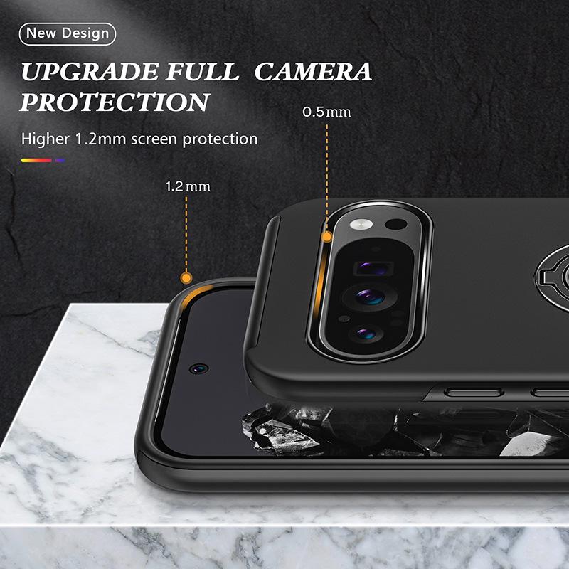Google Pixel 9 Phone Case 9A Magnetic Car Holder, Drop-Proof, Popular Model with PRO Finger Ring, Frosted Finish