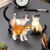 Cat Figurines 3 Pieces Realistic Animal Model Kitten Desk Ornament for Kids Halloween Christmas Birthday Living Room Bedroom