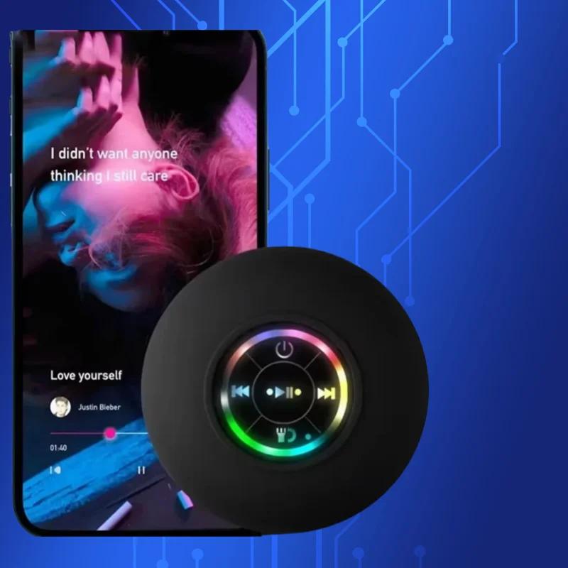 2025 New Waterproof Wireless LED Suction Cup Mini Bluetooth Speaker Portable Outdoor Bathroom Sports Stereo