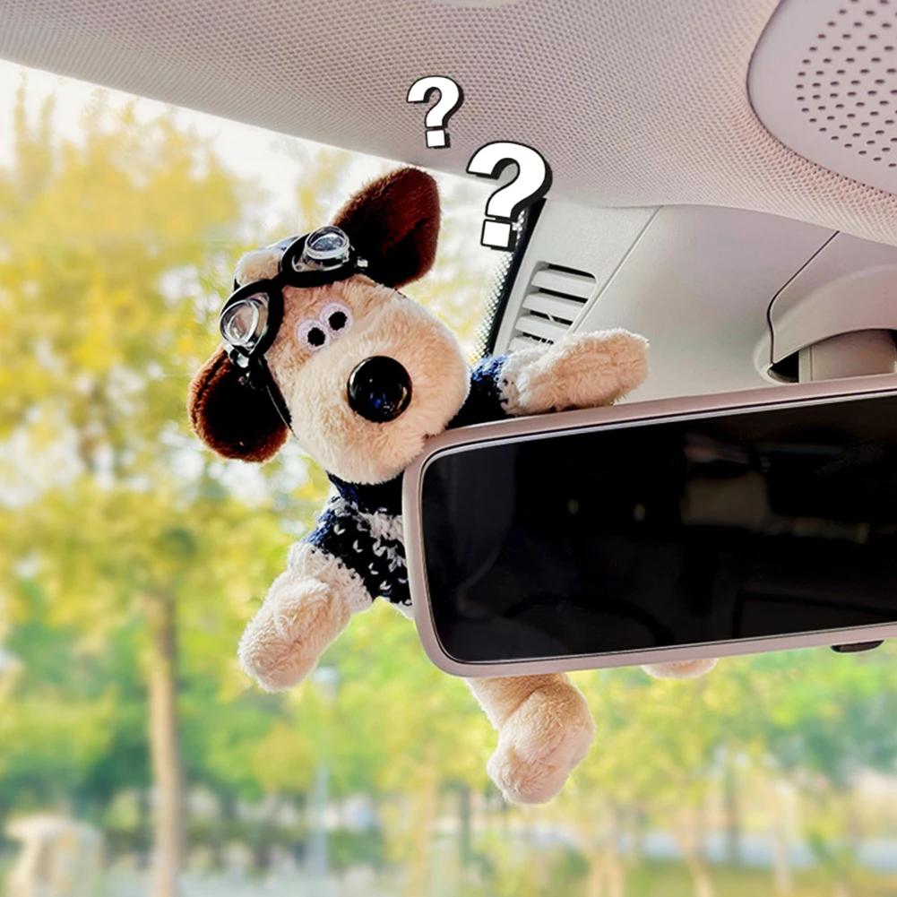 Cane Cucciolo Peluche Occhiali Decorazione Specchietto Retrovisore Auto Ornamento Auto Ciondolo Decorazione Console Centrale Accessori per la Casa
