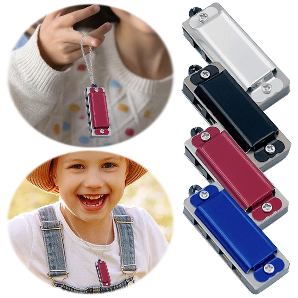 5Pcs Mini Harmonica Necklace 4 Hole 8 Tone Musical Instrument Music  Portable Harmonica for Children and Beginners
