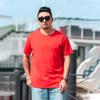 Tricou largi pentru bărbați de mărime mare M-7XL 8XL Tricou cu mâneci scurte pentru bărbați, culoare uni, cu gât rotund