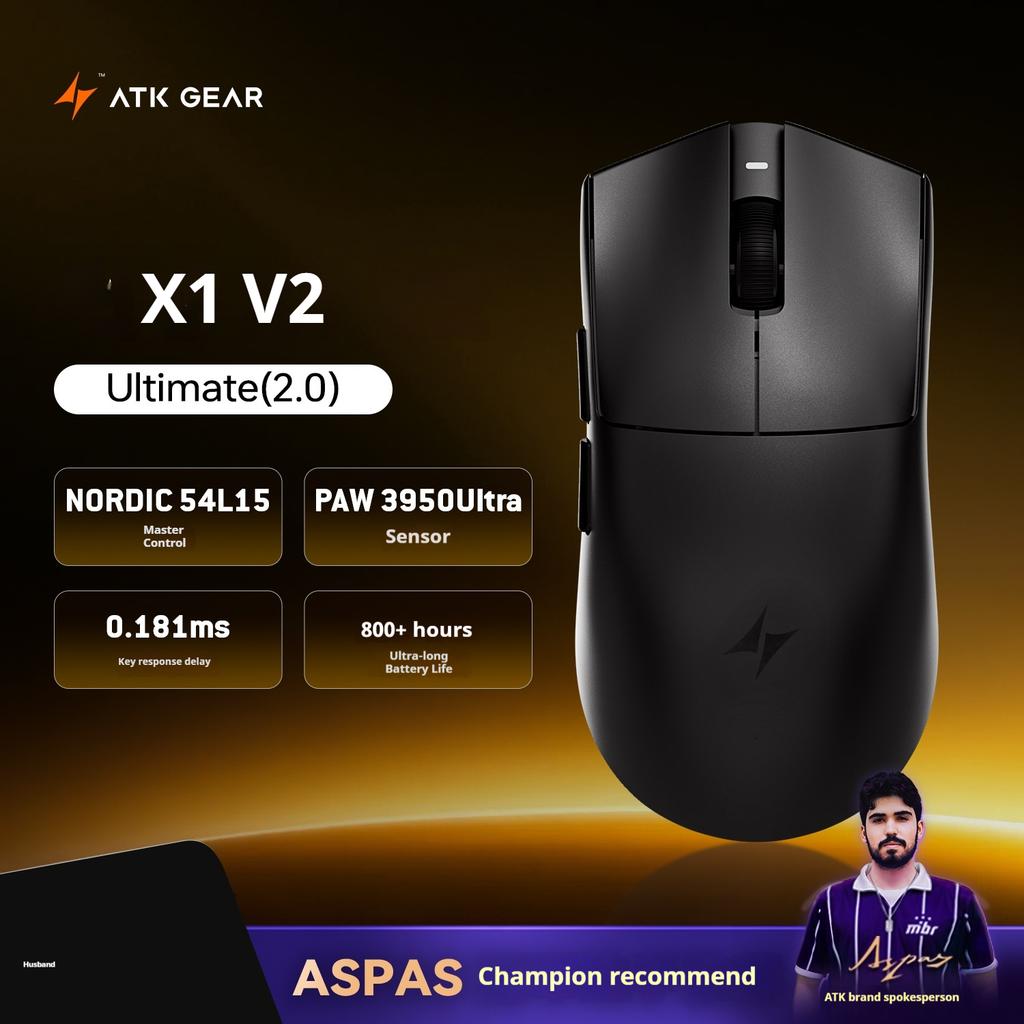 ATK X1 V2 Ultimate 2.0 Mouse Wireless Paw3950 Utrla 54g Lightweight 750ips 0.163ms Low Latency 650ips Gamer New Accessory Gifts