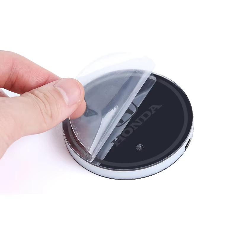 1/2PCS Luminous Car Coaster Water Cup Holder Non Slip Pads Mats for Honda Civic 10th 11th Gen Hrv Jazz City Fit Accord 7 Crv CRZ ZM4