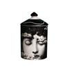Vaso portaoggetti in ceramica con design sul viso, per gioielli, candele, decorazione da scrivania, contenitore in stile europeo
