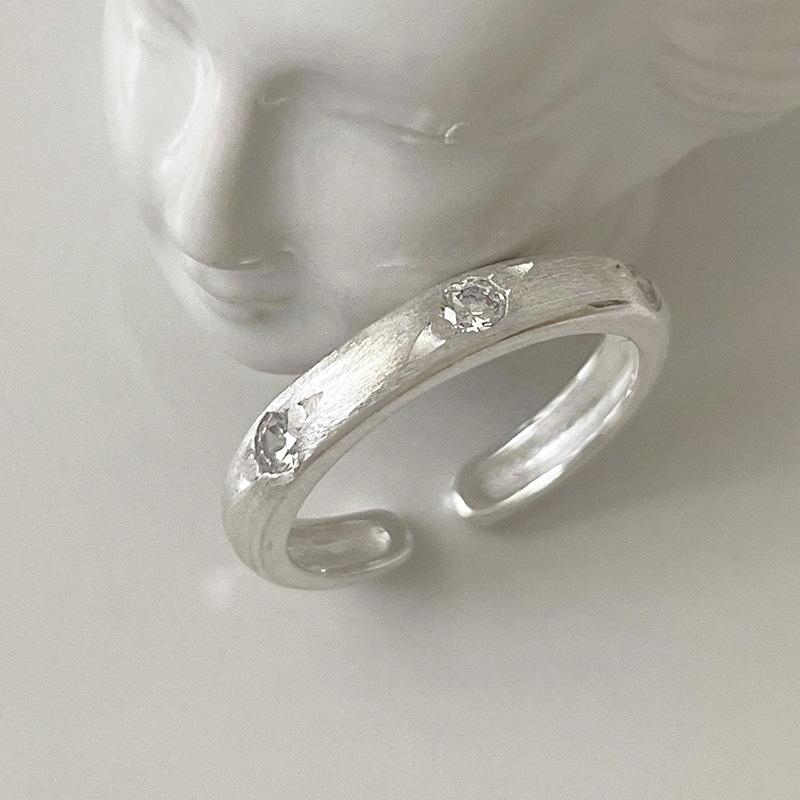 925 Silver Zircon Rings For Women Stars Frosting Design Trend Minimalism Jewelry Party Gift