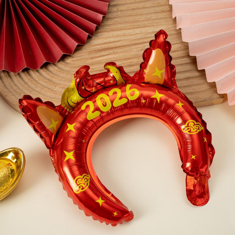 10Pcs Year Of The Horse Balloon Headband Headwear Children'S Cartoon Headband Party Hair Accessory Cross Year Celebration Decor