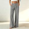 Women's Corduroy Dress Pants with Elastic Waist and Single Button Closure, Color Work Trousers